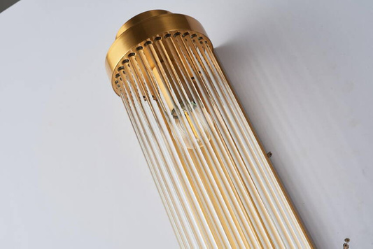 KINKIET ZŁOTY COLUMN STAL SZCZOTKOWANA