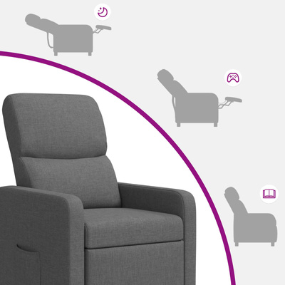 Fotel recliner ciemnoszary Poliester