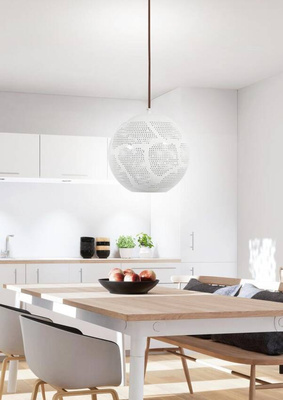 Lampa sufitowa wisząca 1X60W E27 ażurowy biały BENE 31-70579