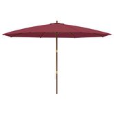Parasol ogrodowy na drewnianym słupku, bordowy, 400x273 cm