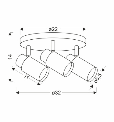 Claro lampa sufitowa plafon biały 3x15W GU10 klosz biały+drewniany 98-27733