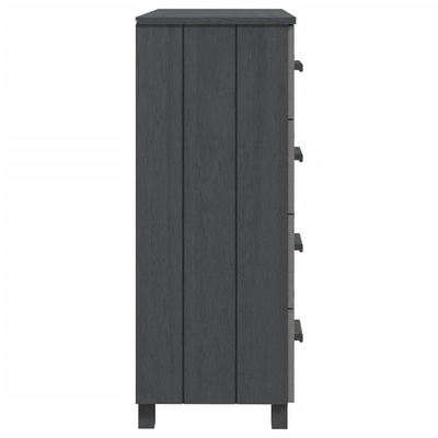 vidaXL Komoda HAMAR, ciemnoszara, 79x40x103,5 cm, lite drewno sosnowe