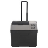 Lodówka na kółkach, z zasilaczem, czarno-szara, 50 L, PP