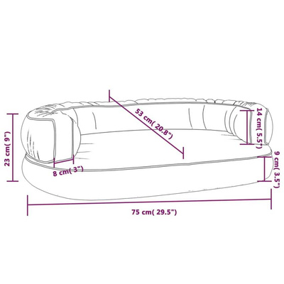vidaXL Ergonomiczne legowisko dla psa, ciemnoniebieskie, 75x53 cm