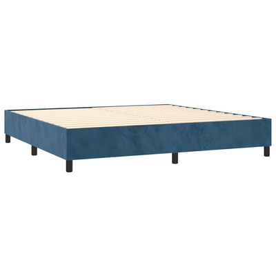 vidaXL Łóżko kontynentalne z materacem, niebieskie, aksamit, 200x200cm model standard