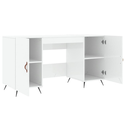 vidaXL Biurko białe z połyskiem, 140x50x75 cm, materiał drewnopochodny model standard