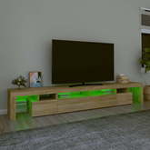 Szafka pod TV z oświetleniem LED, dąb sonoma, 260x36,5x40 cm vidaXL