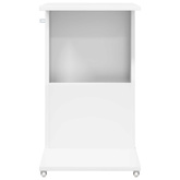 Stolik boczny z kołem Biały 40 x 35 x 60 cm Drewno inżynieryjne