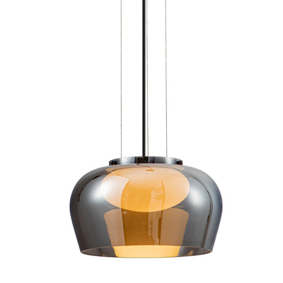 Lampa wisząca Insieme 35 szklana klosz dymiony nad stół do salonu