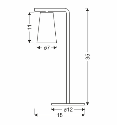 Lampka nocna Sider metalowa czarna na stolik nocny z abażurem GU10