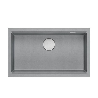 LOGAN 110 GraniteQ zlewozmywak silver stone 76x44x23,5 cm 1-komorowy podwieszany z syfonem manualnym stal szlachetna
