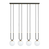 Lampa wisząca GLAM 4 BLACK/OPAL