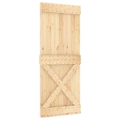 Drzwi przesuwne Naturalny i czarny 85 x 210 cm