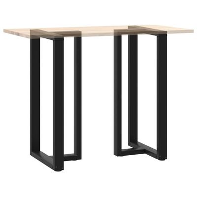 Nogi do stołu barowego w kształcie litery T 2 szt. Czarne 60x35x(110-111) cm Stal
