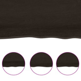 Półka, ciemnobrązowa, 120x50x(2-6) cm, wykończone drewno dębowe