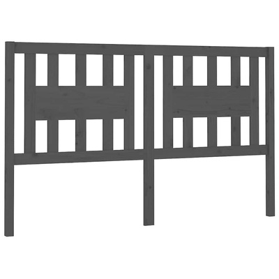 Wezgłowie łóżka, szare, 126x4x100 cm, lite drewno sosnowe
