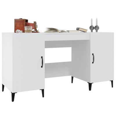 vidaXL Biurko, białe, 140x50x75 cm, materiał drewnopochodny wariant 4