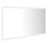 vidaXL Lustro łazienkowe z LED, białe, 80x8,5x37 cm, akryl