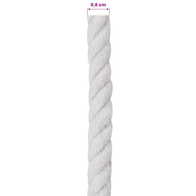 Lina Bawełniana 6 mm 250 m Biały 100% bawełna