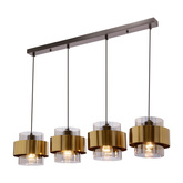 Lampa wisząca z abażurami Spiega czarna mosiężna do salonu nad stół