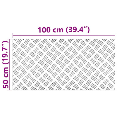 Stopień Prostokątny 2 pcs Srebrny 100 x 50 cm Aluminium