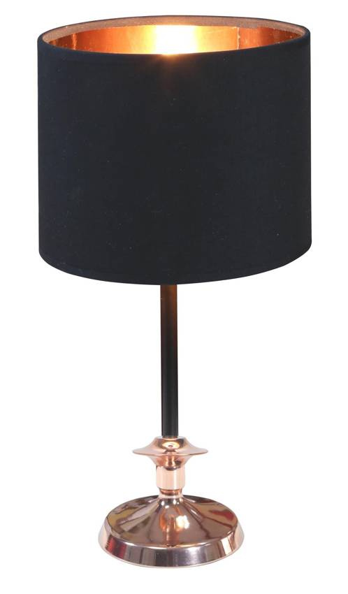 Lampka nocna Violino czarna miedziana z abażurem metalowa