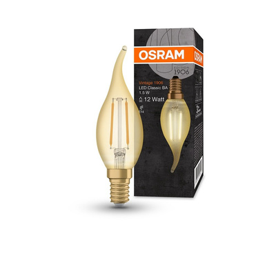 Żarówka led E14 1,5W 120lm 2400K vintage ba12 świeca Osram