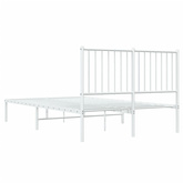 vidaXL Metalowa rama łóżka z wezgłowiem, biała, 120x190 cm model standard