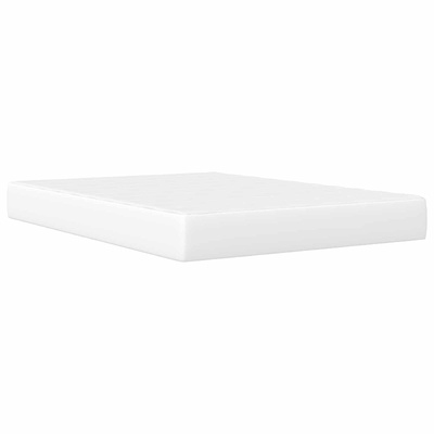 Ramka łóżka z paskami LED Biały 140 x 190 cm Ekoskóra