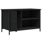 vidaXL Szafka pod TV, czarna, 80x40x50 cm, materiał drewnopochodny