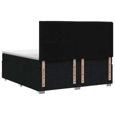 Łóżko z box spring LED z materacem Czarny 140 x 200 cm tkanina