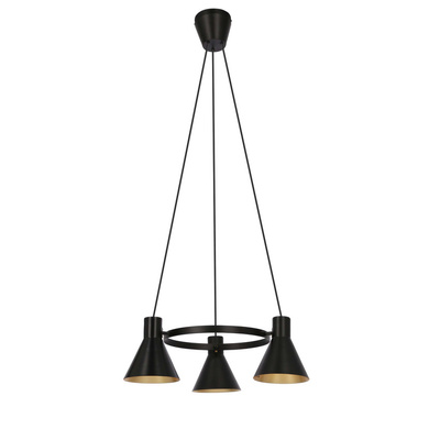 Lampa wisząca czarno-złota matowa sufitowa 3x40W More Candellux 33-71156