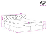 Łóżko z pojemnikiem i materacem LED granatowy 180 x 200 cm