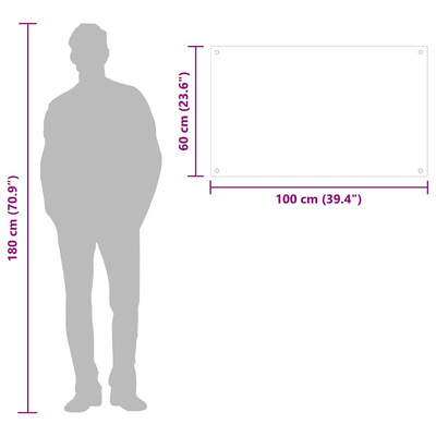 Panel ochronny do kuchni, czarny, 100x60 cm, szkło hartowane