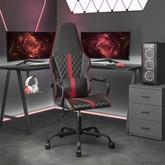 vidaXL Fotel gamingowy, czarno-bordowy, sztuczna skóra model standard