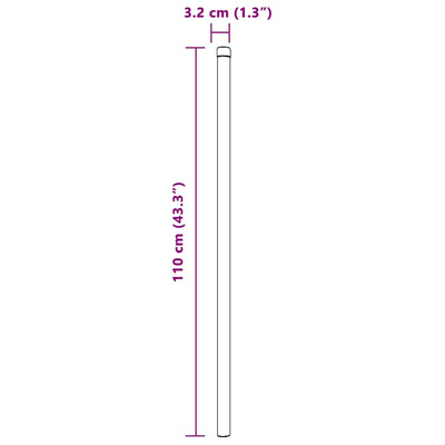 Słupek ogrodzeniowy. 12 szt. Szary 110 cm