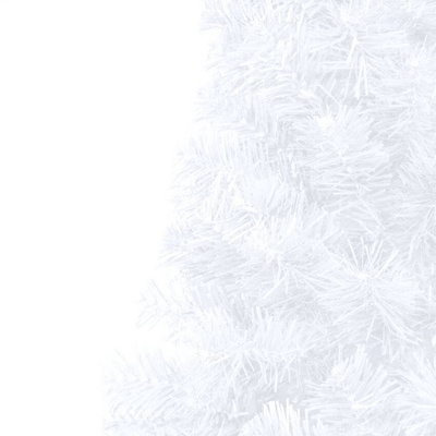Choinka z lampkami i bombkami, połówka, biała, 240 cm vidaXL