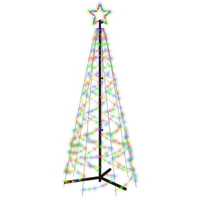 vidaXL Choinka stożkowa, 200 kolorowych diod LED, 70x180 cm