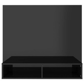 vidaXL Wisząca szafka pod TV, czarna, wysoki połysk, 102x23,5x90 cm