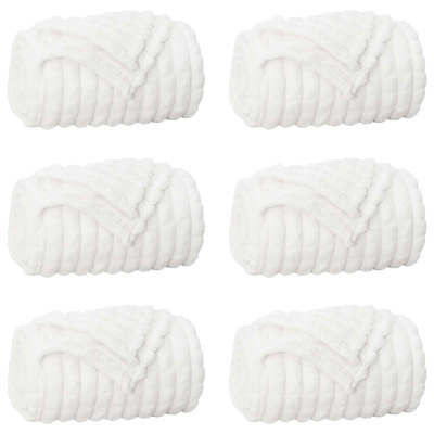 Koce narzutowe 6 pcs Biały 200 x 150 cm Polar