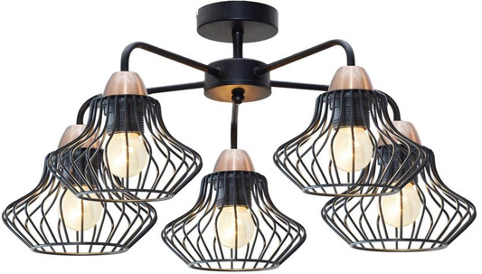 lampa sufitowa wisząca 5x60W E27 czarny 35-67050