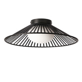 Lampa sufitowa Sonte 40 czarna druciana z białym kloszem do salonu GX53