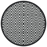 vidaXL Dywan na zewnątrz, biało-czarny, Ø120 cm, PP