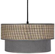 Lampa wisząca z abażurem Karrara czarna do salonu beżowo-szara E27