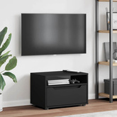 Szafka pod TV "VISNES" Czarna 60x40x38 cm Drewno klejone