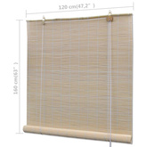 vidaXL Naturalne rolety bambusowe, 2 szt., 120 x 160 cm