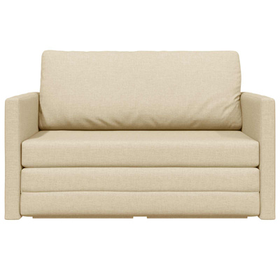 Sofa Bed Kremowy 124 x 71 x 78 cm tkanina