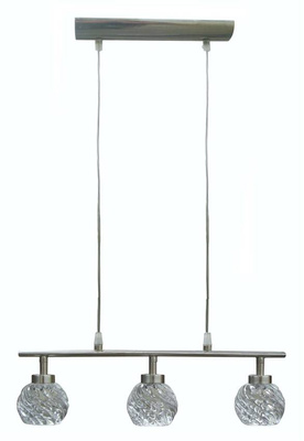 Lampa wisząca Gira 11-punktowa metalowo-szklana do salonu i jadalni