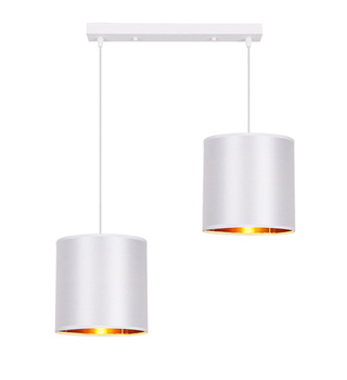 Lampa wisząca z abażurami Atlanta biała podwójna na listwie nowoczesna