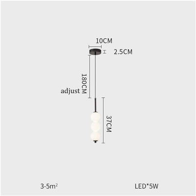 Nowoczesna minimalistyczna sferyczna lampa wisząca TRIO Czarna